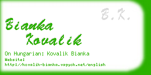 bianka kovalik business card